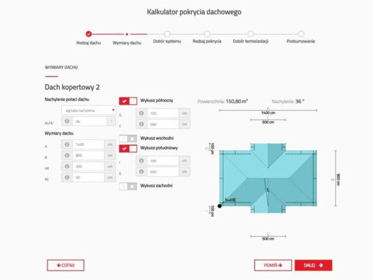 Jak obliczyć koszt budowy dachu dwuspadowego przy użyciu kalkulatora?